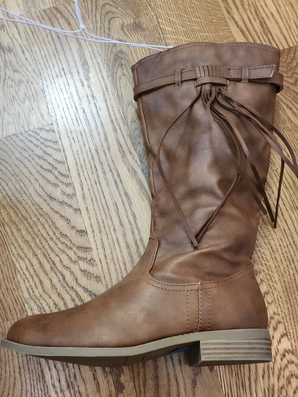 RARE NWT Justice Deadstock Girls Western Fringe Boots Brown Size 5